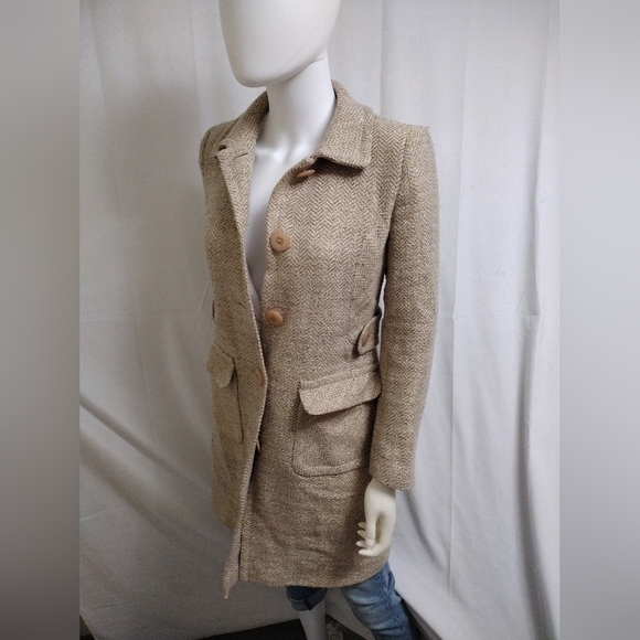 Moda International Beige With Gold Foil Coat - Picture 8 of 11